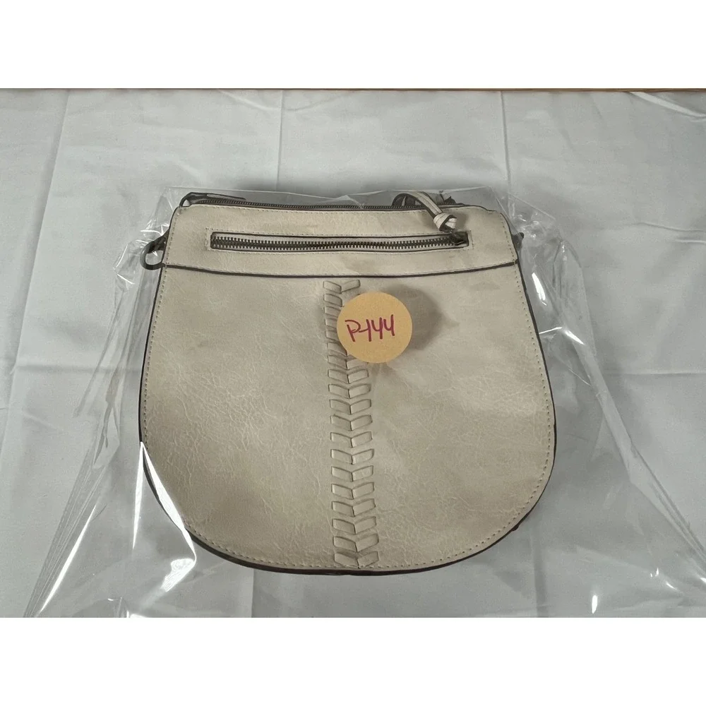 Crossbody‎  Bag Beige Faux Leather
